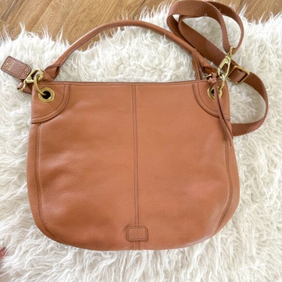 Fossil Karli Large Leather Hobo Style Shoulder Bag - Red Tan Multi - Picture 3 of 9